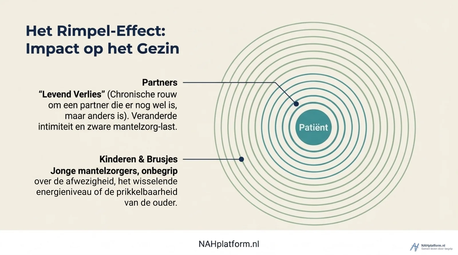 Concentrische cirkels rond het woord Patiënt.